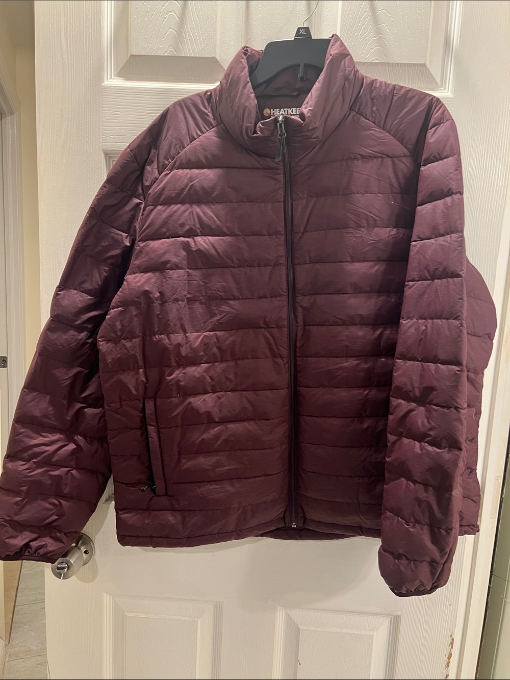 Men’s Insulated Thin Puffer Jacket - Deep Burgundy